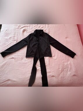Windsor Black Satin Blouse with Tie Detail